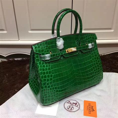 hermes crocodile birkin mini bag green|Hermes crocodile bag price.